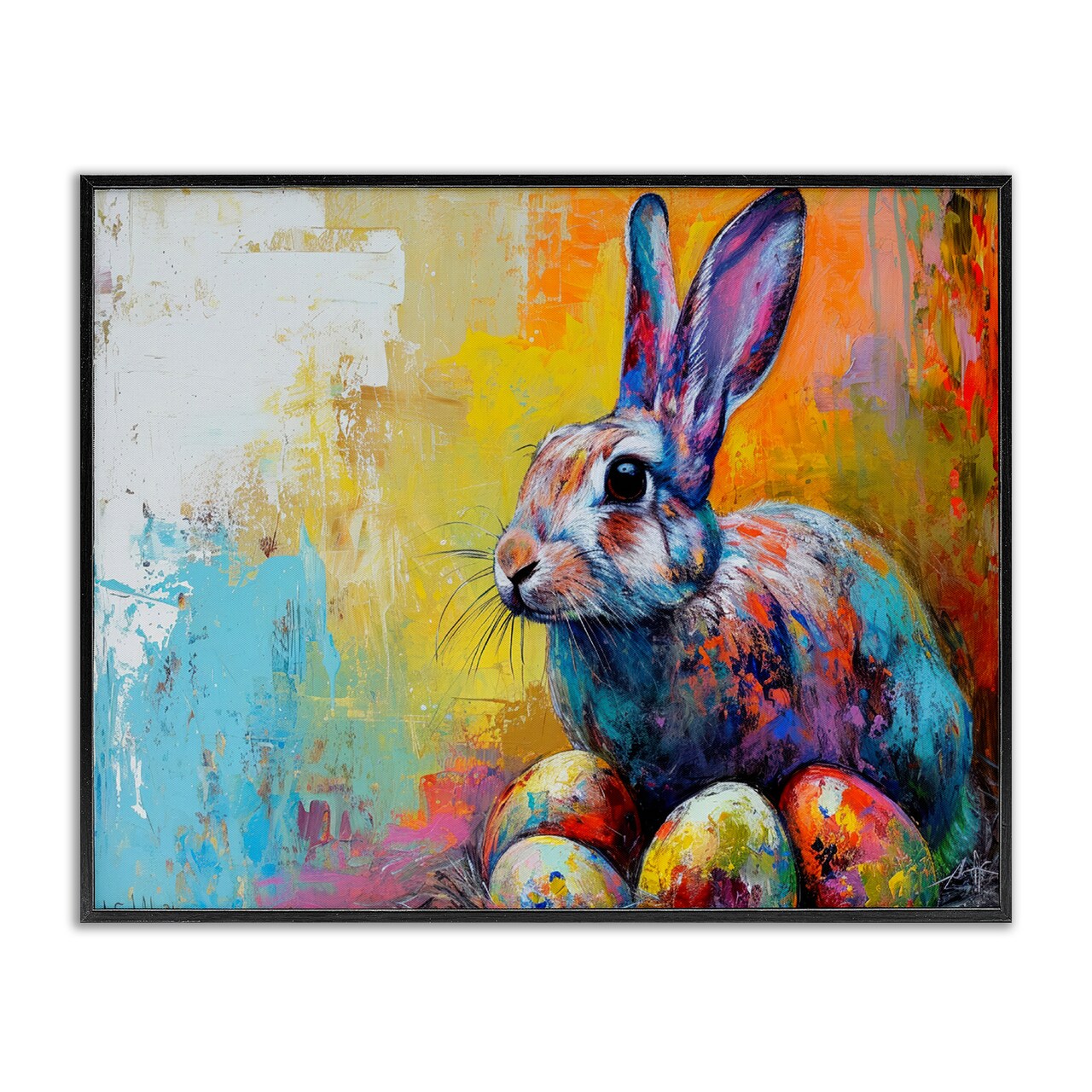 Stupell Industries Easter Joy Abstract Framed Giclee Wall Art Design by LSR Design Studio